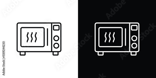 Oven icon website stock illustration. stroke symbols