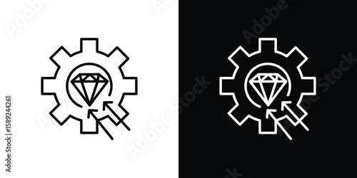 Operational excellence icon website stock illustration. stroke symbols