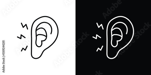 Otitis icon website stock illustration. stroke symbols