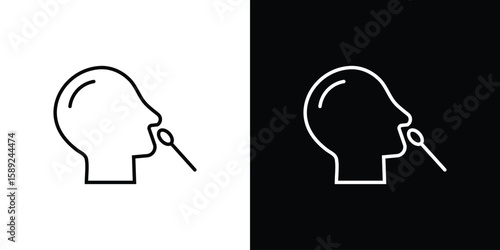 Nasal swab icon website stock illustration. stroke symbols