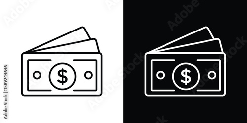 Money icon website stock illustration. stroke symbols