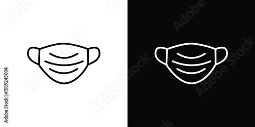 Medical mask icon website stock illustration. stroke symbols