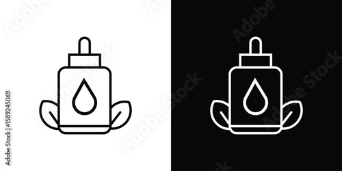 Massage oil icon website stock illustration. stroke symbols