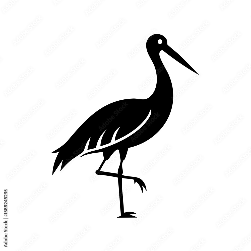 Fototapeta premium Stork Black Glyph Icon