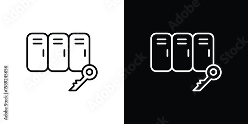 Locker icon website stock illustration. stroke symbols