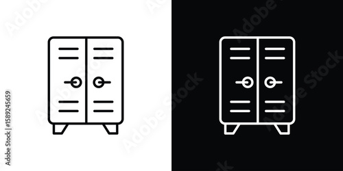Lockers icon website stock illustration. stroke symbols
