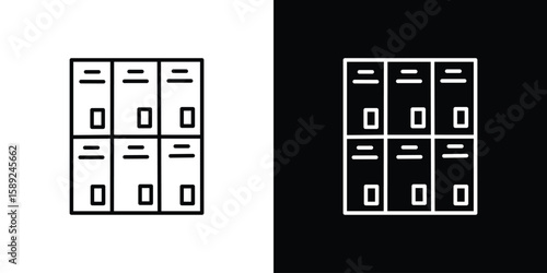Locker icon website stock illustration. stroke symbols