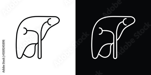 Liver icon website stock illustration. stroke symbols