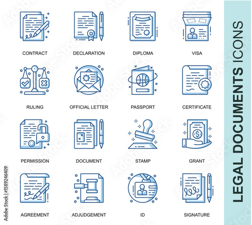 Legal documents icons