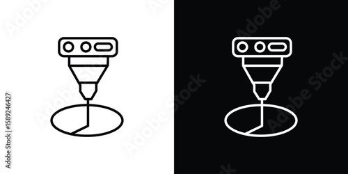 Laser machine icon website stock illustration. stroke symbols