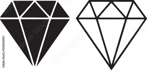 Three faceted gemstones diamond jewel precious luxury