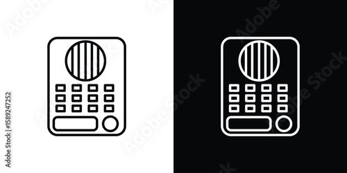 Intercom icon website stock illustration. stroke symbols