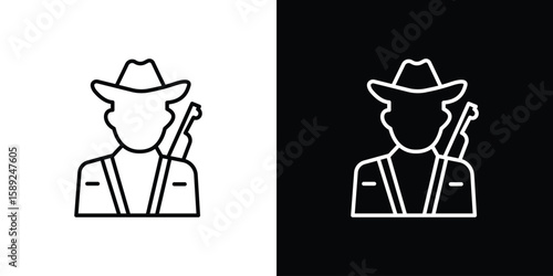 Hunter icon website stock illustration. stroke symbols