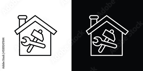 Home repair icon website stock illustration. stroke symbols