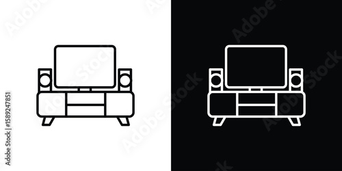 Home cinema icon website stock illustration. stroke symbols