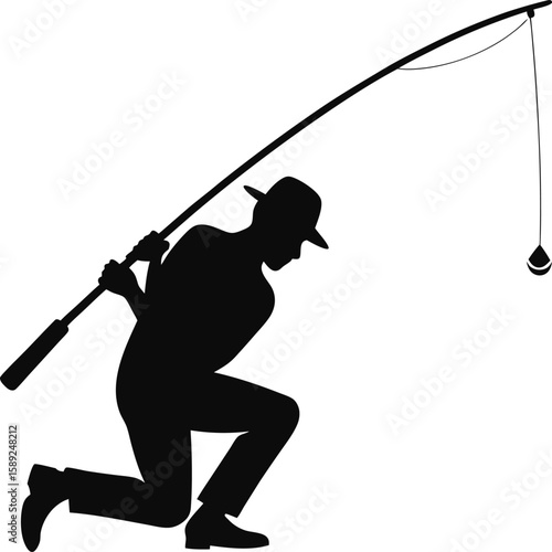 Vector silhouette illustration of a woman golf player