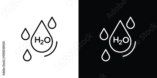 H2o icon website stock illustration. stroke symbols