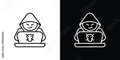 Hacker icon website stock illustration. stroke symbols