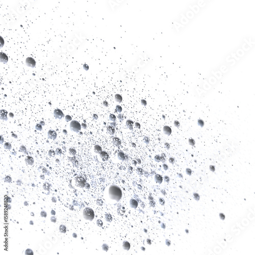 Silver bubbles on white bac...