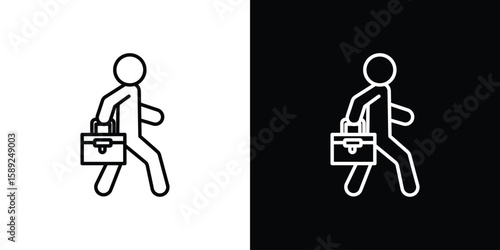 Going to work icon website stock illustration. stroke symbols