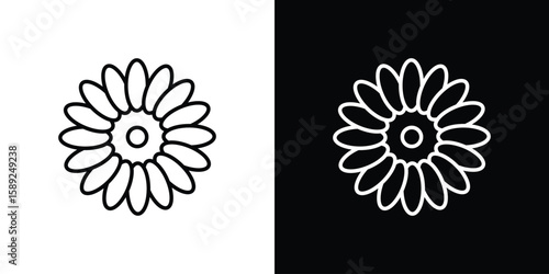 Gerbera icon website stock illustration. stroke symbols