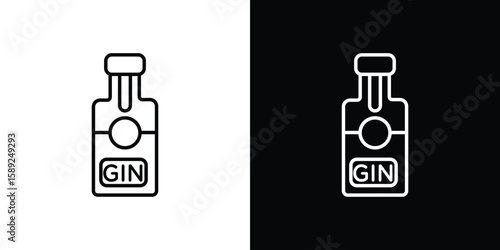 Gin icon website stock illustration. stroke symbols