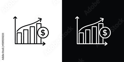 Fiscal policy icon website stock illustration. stroke symbols