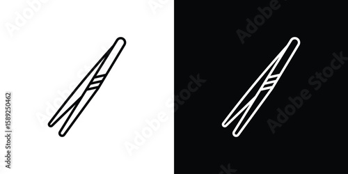 Eyebrow tweezers icon website stock illustration. stroke symbols