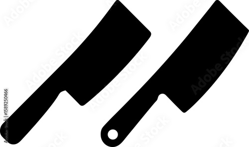 Meat cleaver vector art, Butcher art, Butcher knife vector art design, Vector of modern butcher knife art, Meat cleaver isolated