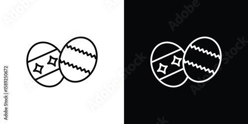 Easter eggs icon website stock illustration. stroke symbols