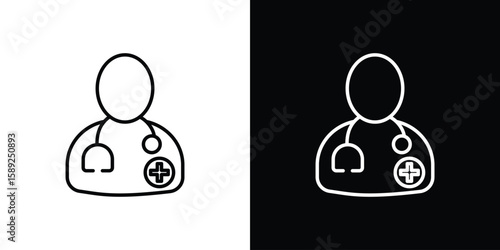 Doctor icon website stock illustration. stroke symbols