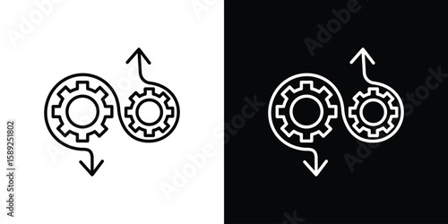 Devops icon website stock illustration. stroke symbols