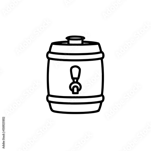 Beer keg outline illustration for International Beer Day celebration  