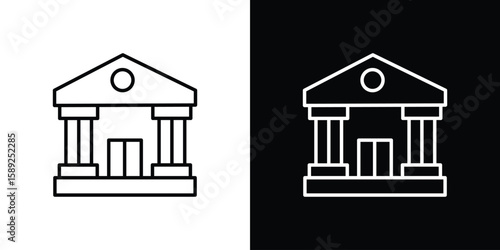 Courthouse icon website stock illustration. stroke symbols