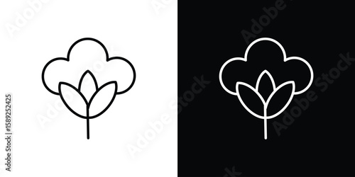 Cotton icon website stock illustration. stroke symbols