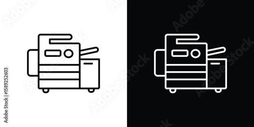 Copier icon website stock illustration. stroke symbols