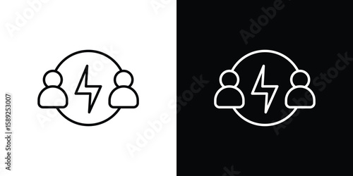 Conflict icon website stock illustration. stroke symbols