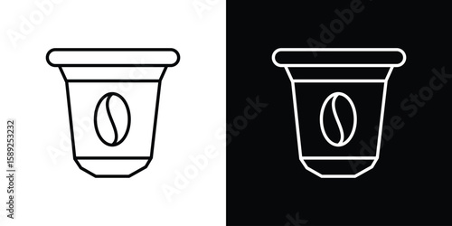 Coffee capsule icon website stock illustration. stroke symbols
