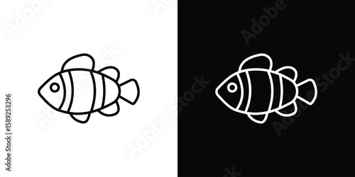 Clown fish icon website stock illustration. stroke symbols