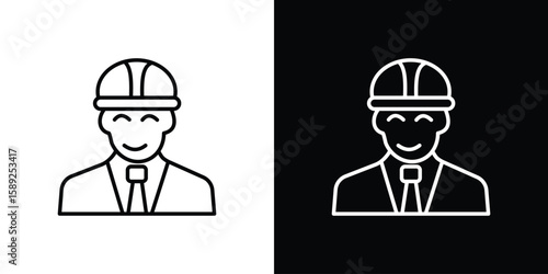Civil Engineer icon website stock illustration. stroke symbols