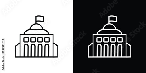 City hall icon website stock illustration. stroke symbols