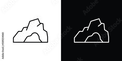 cave icon website stock illustration. stroke symbols