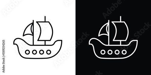 Caravel icon website stock illustration. stroke symbols