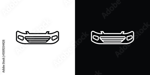 Car bumper icon website stock illustration. stroke symbols