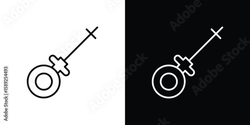 Car dipstick icon website stock illustration. stroke symbols