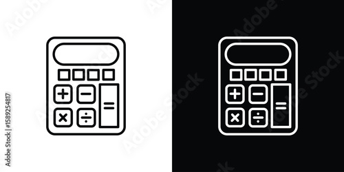 Calculator icon website stock illustration. stroke symbols