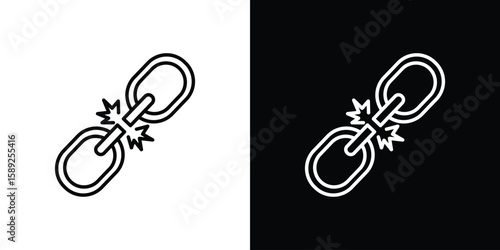 Broken link icon website stock illustration. stroke symbols