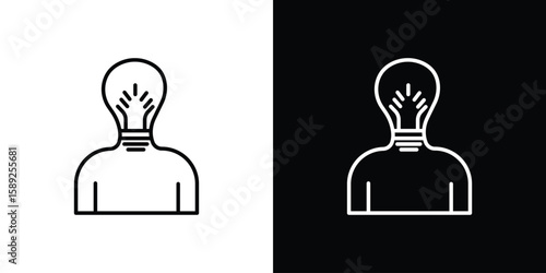 Brand awareness icon website stock illustration. stroke symbols