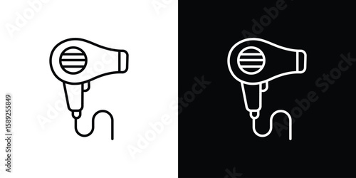 Blow dryer icon website stock illustration. stroke symbols