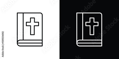 Bible icon website stock illustration. stroke symbols
